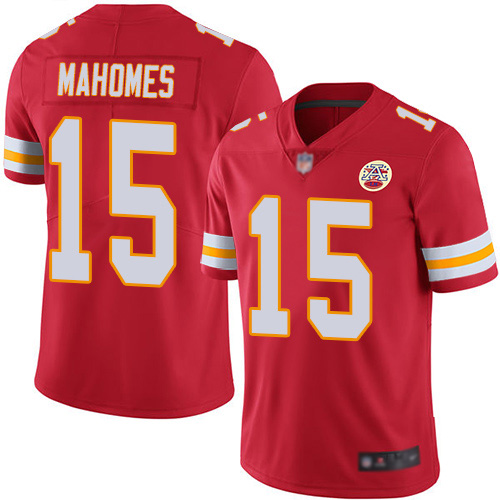 Youth Kansas City Chiefs #15 Mahomes Patrick Red Team Color Vapor Untouchable Limited Player Football Nike NFL Jersey